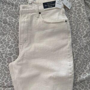 Abercrombie & Fitch the 90s straight ivory jeans size 10 extra short